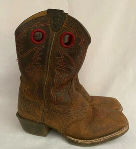 KINDER ROUGHSTOCK ARIAT STIEFEL LEDER ECKIGE SPITZE WESTERN KINDER GRÖSSE 12,5 - Bild 1 von 5