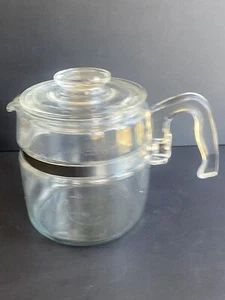 Vintage Pyrex Glass Flameware 6 Cup Coffee Percolator Pot 7756-B No Uber Parts - Picture 1 of 5