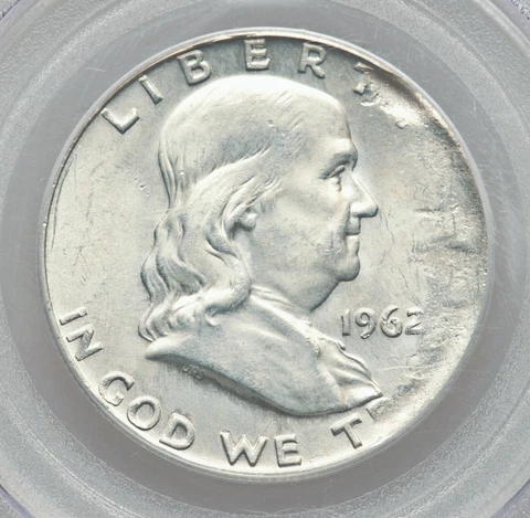 1962-D PCGS MS63 Thin Planchet Franklin Half Dollar RARE ✅ Error or Pattern 50C Cover