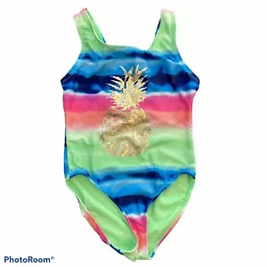 Girlsquard Ananas Foliendruck Einteiler Badeanzug Mädchen Größe 5 BRANDNEU - Bild 1 von 6