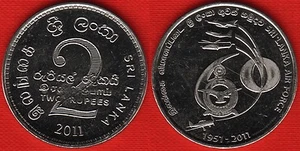 Sri Lanka 2 rupees 2011 "Air Force Platinum Jubilee" UNC - Picture 1 of 1