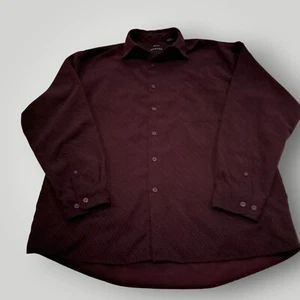 Camisa de vestir de gamuza para hombre L 42/44 borgoña tono sobre tono - abotonada, manga larga - Imagen 1 de 13