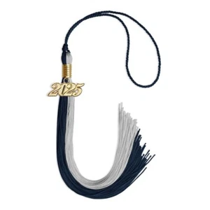Endea Graduation Dark Navy Blue/Grey Tassel With Gold Date Drop - Picture 1 of 21