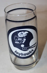 Vaso de fútbol americano 1976 Kansas Jayhawks Nebraska Cornhuskers Sam's Hamburgers - Imagen 1 de 2