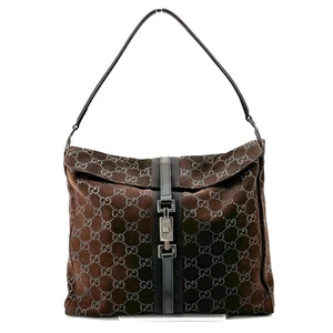 Excellent* GUCCI GG Jackie Shoulder Bag Suede Leather Brown Authentic #367 - Picture 1 of 19