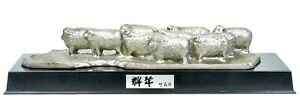 Vintage Japanese Iron made  ”Flock of sheep” figurines  Artisan Handcrafted INI