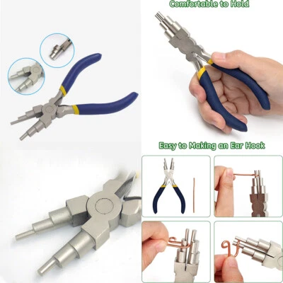 Alicate formador de bucle de alambre artesanías hágalo usted mismo para hacer fianzas 6 en 1 de acero inoxidable de EE. UU. Foto 1 de 4