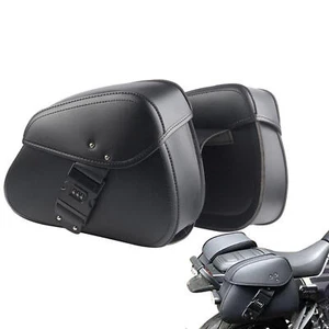 Motorcycle Saddlebags Side Luggage Saddle Bags For Honda Harley Suzuki Yamaha - Picture 1 of 12