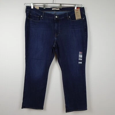 Levi's Straight Leg Jeans Women's Plus Size 24W Short Blue Denim Stretch - Image 1 of 4