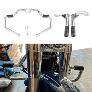 Protector de motor delantero cromado + barra de choque trasera para Harley Street Bob 2018+ - Imagen 1 de 9