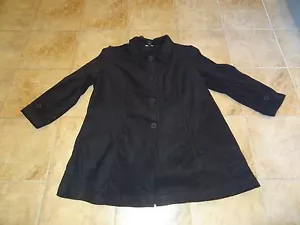 WOMENS SIZE 1X BLACK FLEECE LONG JACKET /COAT BY ROAMAN'S **NEW** - Picture 1 of 4