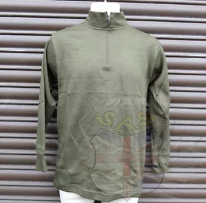 Italian Army Surplus Issue Vert Éclair Cou Synthétique T-Shirt Manches Longues, - Bild 1 von 3