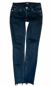 HUDSON Natalie Super Skinny Distressed Black Stretch Jeans Size 24 - Picture 1 of 5