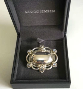 Georg Jensen No.157 Moonstone Sterling Silver Pin Brooch With Original Box 1914 - Picture 1 of 6
