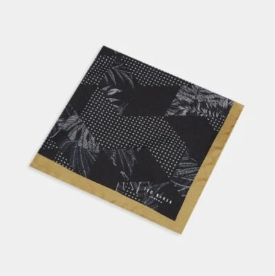 Ted Baker HORSHAM $49 Navy Tonal Jacquard Silk Pocket Square BNWT Handkerchief - Image 1 of 2