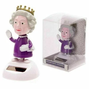 Queen Elizabeth II Platinum Jubilee Solar Powered Dancing Dashboard Toy Figure - Foto 1 di 5