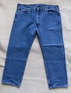 Levis 505 Blue Jeans Mens 41×28 All Cotton Straight Leg - Picture 1 of 17