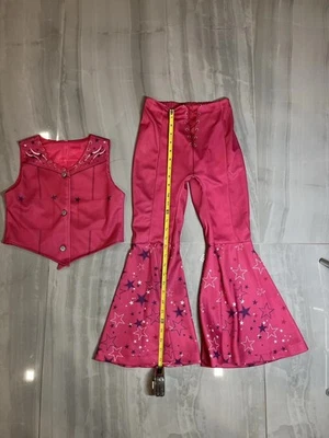 Pink starry flare pants and vest set #y2kfashion #festivalvibes#costume - Image 1 of 4