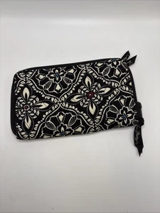 Vera Bradley Barcelona Herbst 2010 umlaufender Reißverschluss Geldbörse Kalbsleder schwarz - Bild 1 von 13
