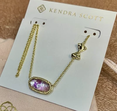 COLLAR Rare Find Kendra Scott x LoveShackFancy Elisa Bow 🎀 Luna Rosa Rosa Foto 1 de 4