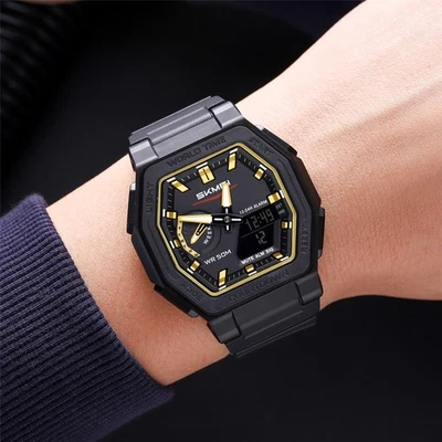 SKMEI Dual Time Digital Watch for Men Boys Student Fashion Electronic Wristwatch - image 1 of 4