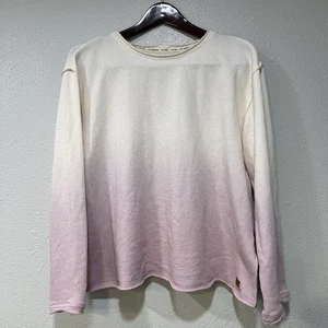 Peace Love World Pink Ombre Sweatshirt Raw Hem Fleece Knit Top Damen Gr. XXS - Bild 1 von 6
