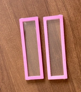 "Juego de 2 ventanas Barbie Pink Dreamhouse marco A repuesto rosa bahía transparente 5,5""" - Imagen 1 de 6