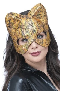 Smiffys Gold Cat Eyemask - Picture 1 of 1