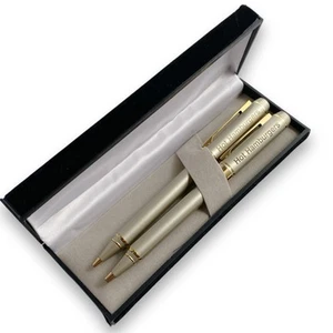 McDonald’s HU Hot Hamburgers Vintage 24Kt Gold Filled Boxed Pen & Pencil Set - Picture 1 of 5