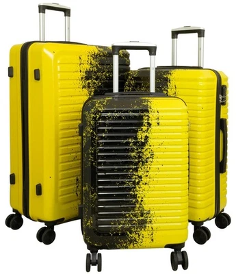 Hartschalen Trolley  Zwei-Farb-Print Sierra Gelb-Schwarz Einzeln Set Gr. M,L,XL - Bild 1 von 4