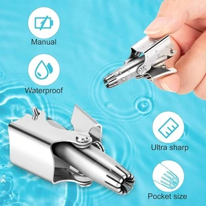 Tagliacapelli naso e orecchie + spazzola pulizia 50mm acciaio inox impermeabile NUOVO DHL - Foto 1 di 13