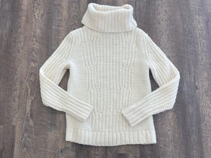 Maglione Banana Republic CACOON girocollo panna lana merino maglia cavo cappuccio S - Foto 1 di 11