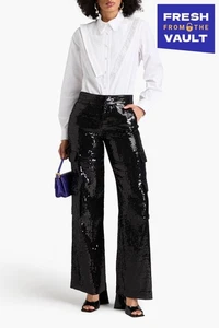RRP€362 AREA Pleated Ruffle Bib Tuxedo Shirt US4 UK8 IT40 S White Collared - Picture 1 of 6