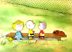 Peanuts: Schulz: Charlie Brown, Linus, Sally + Woodstock Original Production Cel