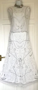 JOANNA HOPE SHIMMERING BEADED OVERLAY OCCASION PARTY DRESS SIZE 18 - Picture 1 of 6