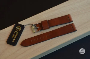 18 mm Cinturino artigianale cuoio cognac wax rilascio rapido Handmade strap band - Picture 1 of 15