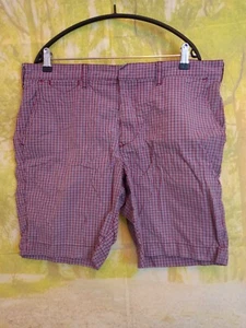 Blue Harbour Chino Shorts 36. M&S red check cotton. UK men's W36 L9 - Picture 1 of 13