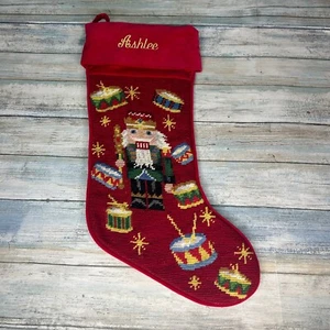 Calza natalizia vintage punto ago schiaccianoci batteria cenere - Foto 1 di 6