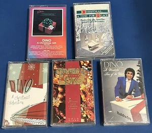 Dino Christmas Collection Cassette Tape Lot Of 5 From The 90’s - Picture 1 of 13