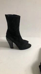 Vintage 2009 Cesare Paciotti Black Suede Boots With Spiked Heels 40EU - Picture 1 of 10