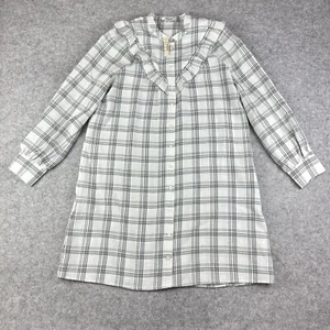 Madewell Hemdblusenkleid Damen S kariert Rüschenpasse Knopf Langarm Prärie NEU - Bild 1 von 14