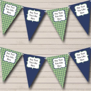 Party Banner Bunting Blue And Green Tartan Wedding Venue or Reception - Picture 1 of 1