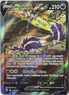 Skuntank V Alt Full Art Ultra Rare - 181/195 - Silver Tempest Pokemon 2022 - Image 1 of 3