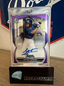 2023 Bowman Chrome 1st Auto Miguel Tamares Purple Auto 178/250 - Rays