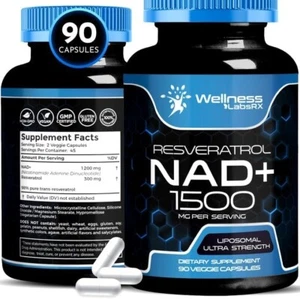 NAD Supplement, 1500Mg - Liposomal NAD+ Supplement with Resveratrol, Nad plus Bo - Picture 1 of 9