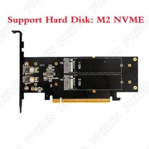 M.2 X16 PCIe 4.0 X4 Expansion Bifurcation Card Supports 4 NVMe M.2 M key 2260 - Photo 1/9