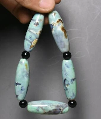 Pulsera de cadena de mano tallada ágata bule natural de China antigua de 10 cm joyería para mujer Foto 1 de 4