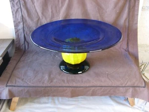 Très belle grande coupe tri colore en verre de Murano vers 1960 - Imagen 1 de 11