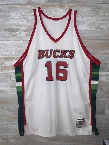 Bob Lanier 1983 Milwaukee Bucks Mitchell Ness White Jersey 56 Cover