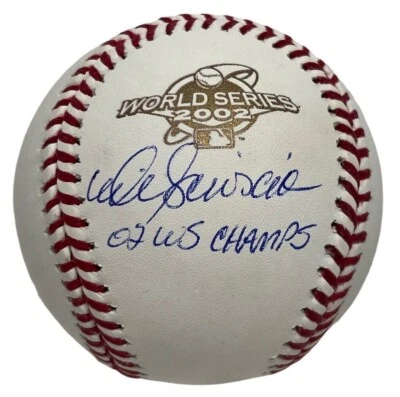 Mike Scioscia Signed 2002 World Series Baseball w/ "02 WS Champs" BAS Witnessed - Image 1 of 4
